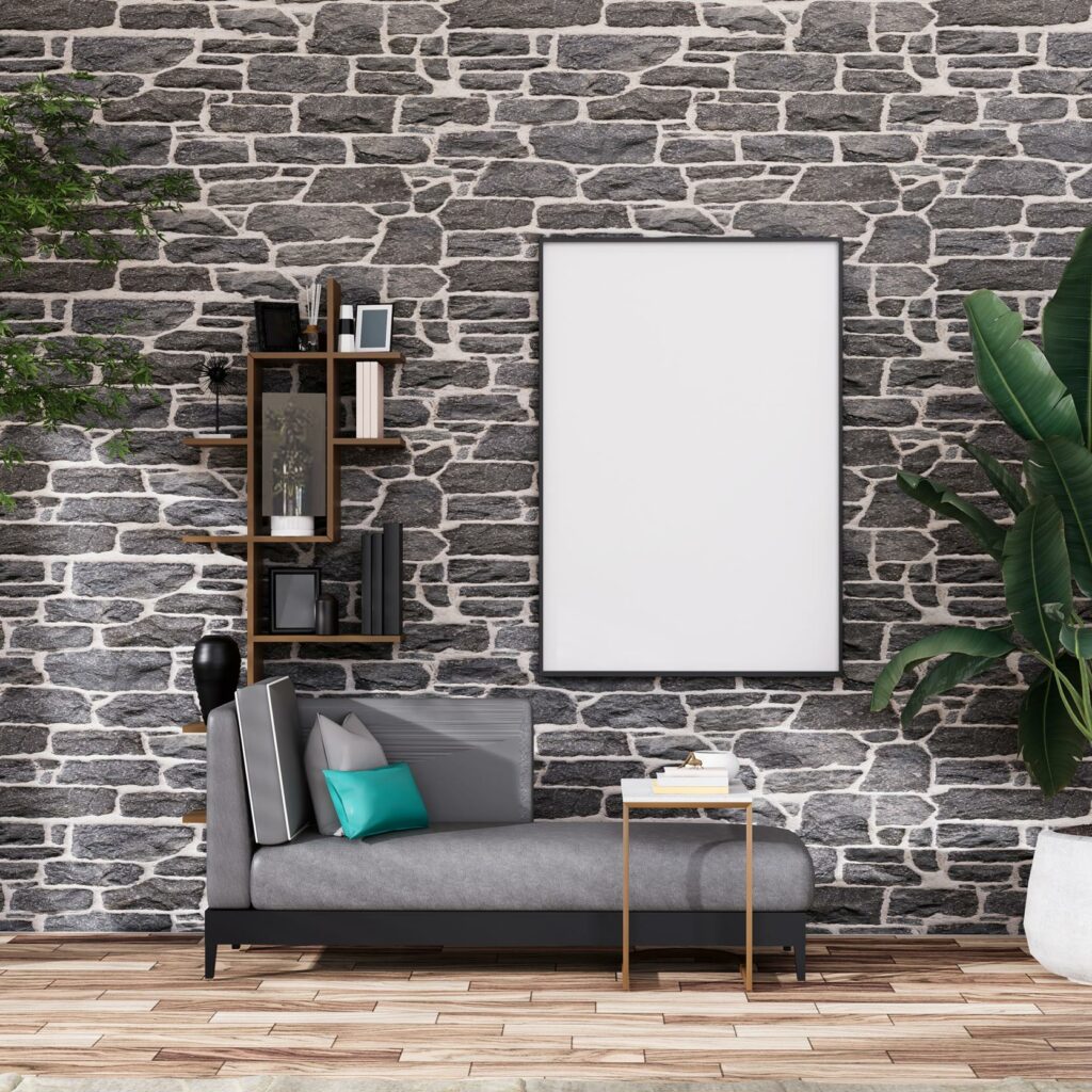 Habitación con papel pintado ecológico en Burriana.